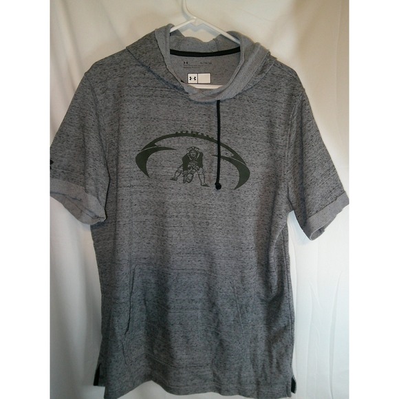 Under Armour NFL New England Patriots Football‎ Short Sleeve Hoodie Gray XL - Picture 1 of 3